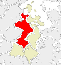 Location (in red) within the State of Pafalia (in yellow)