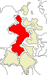 Location (in red) within the Region of Pafalia (in yellow)